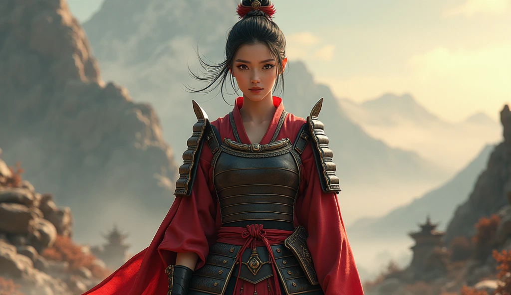 samurai woman, ((work of art, highest quallity, A highest quallity de imagem, high resolution, photorrealistic, CRU photo, 8k)), ((Extremely detailed 8k unified CG wallpaper)), (huge and stunning photo of the goddess, Very hot and sexy, jaw dropping beauty, perfect proportions, Body cute, Slim Body Beauty:1.4)