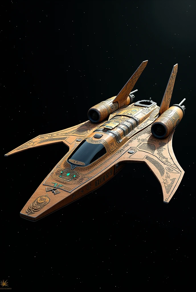 A spaceship that despite it's futuristic purpose, still holds an ancient tribal design