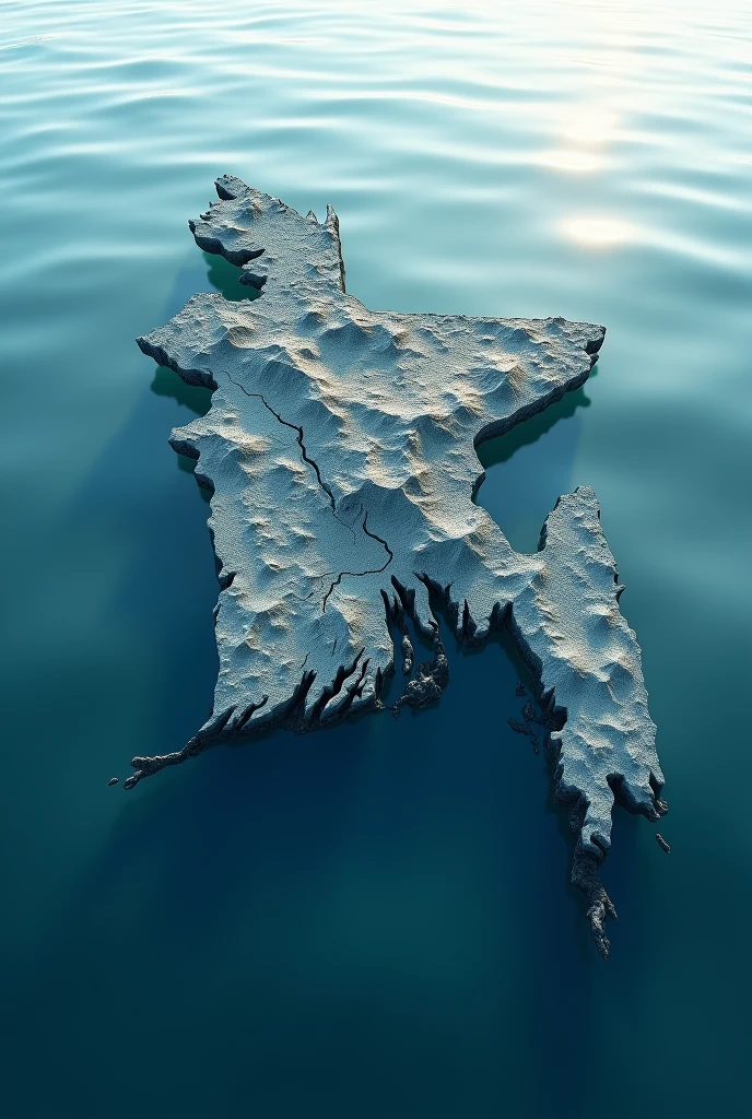 Bangladesh map in water