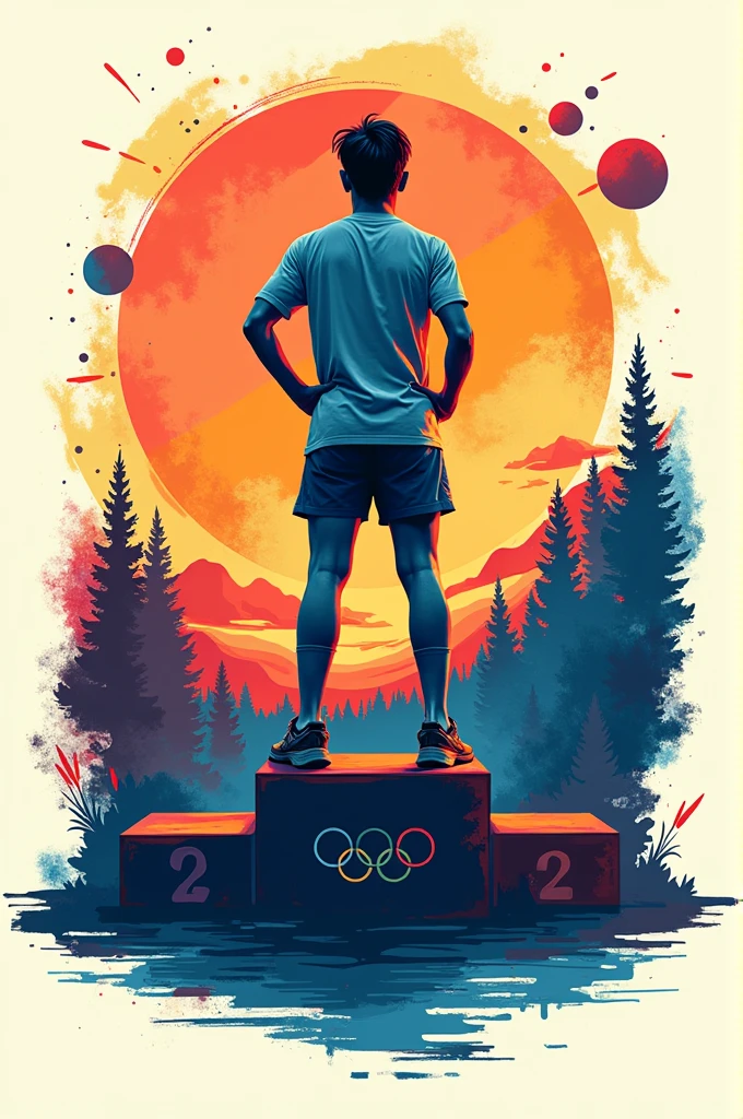 A design for a shirt for a camp inspired in the olympics, the name of the camp is PODIUM