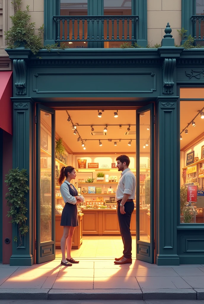 Create an image that indicates an open store