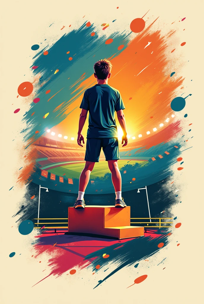 A design for a shirt for a camp inspired in the olympics, the name of the camp is PODIUM