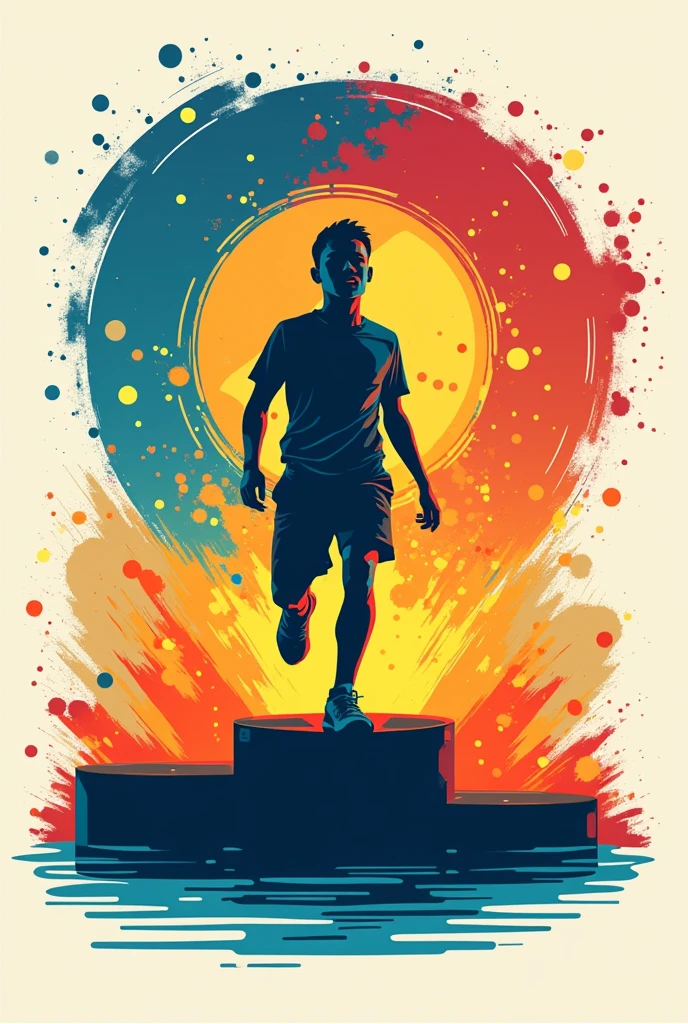 A design for a shirt for a camp inspired in the olympics, the name of the camp is PODIUM
