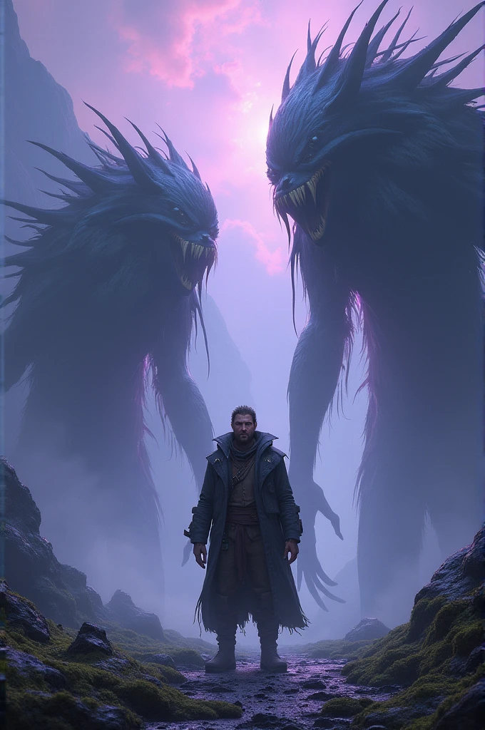 Johan Liebehart with the two nameless monsters