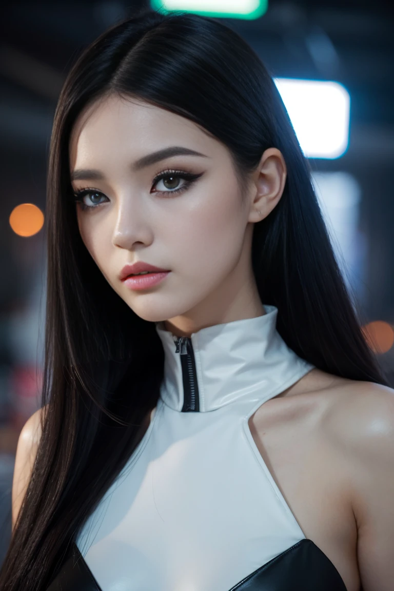 [(Hassleblad H6D-400c)], [(medium format image)],[(dreamy)],[(400 mega pixels)], (photorealistic:1.4), (RAW photo:1.2), (8k), (masterpiece:1.3), (realistic), (hyper-realistic), ultra-detailed, illustration, very_high_realistic:1.5 ,very_high_resolution:1.5, HDR, CG, unity, 8k wallpaper, Amazing ,finely detail, official art, extremely detailed CG unity 8k wallpaper, (best quality), incredibly absurdres, ultra-detailed, light on face, cinema lights, cinematic lighting, professional lighting, photon mapping, radiosity, physically-based rendering, solo focus, sharp focus,
highres, extremely detailed ,extremely delicate and beautiful, intricate detail, facial muscles, beautiful detailed girl, natural makeup, extremely detailed face,  looking away,

[(((smile, happy, grin, flustered)))],

1girl, ((solo)), [(long black hair with bangs)], [(finely detailed beautiful AMBER Yellow eyes: 2), symmetrical pupils, extremely detailed pupils], lustrous skin, show Clavicle, perfect skin, (adult face:1.2), (medium_breasts:1.3), slim body, narrow waist, Proper body proportion,perfect body, 
((business attire)), [black cotton choker],
[color background],