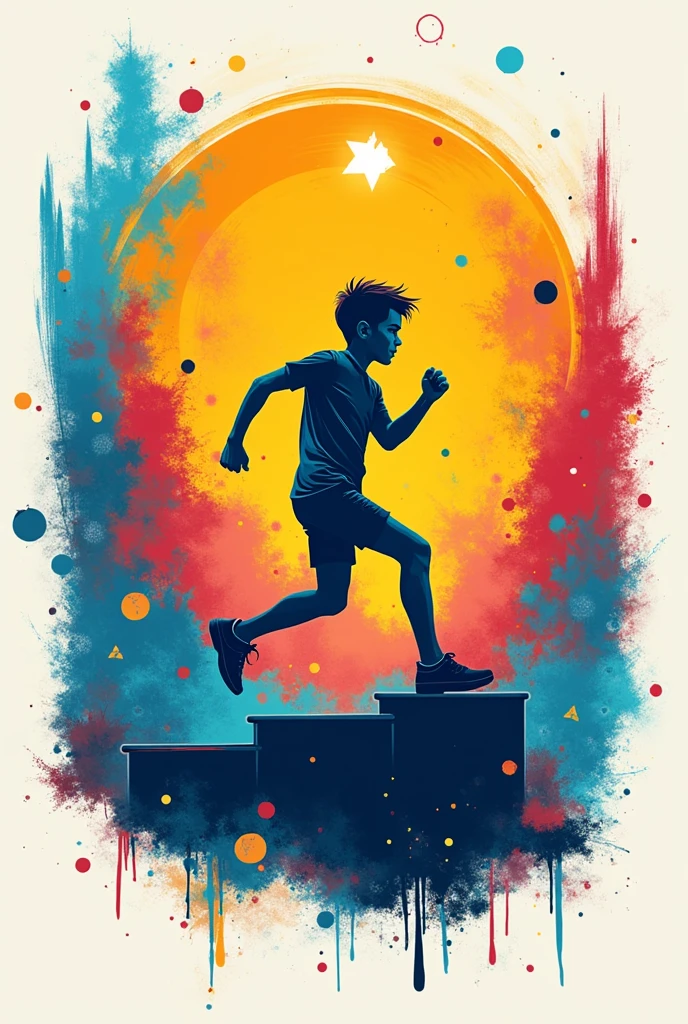 A design for a shirt for a camp inspired in the olympics, the name of the camp is PODIUM