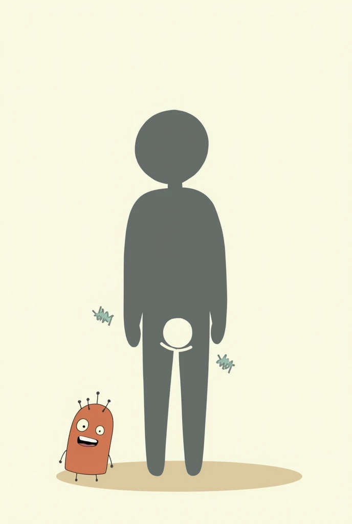 image of peeing with pictogram letter
