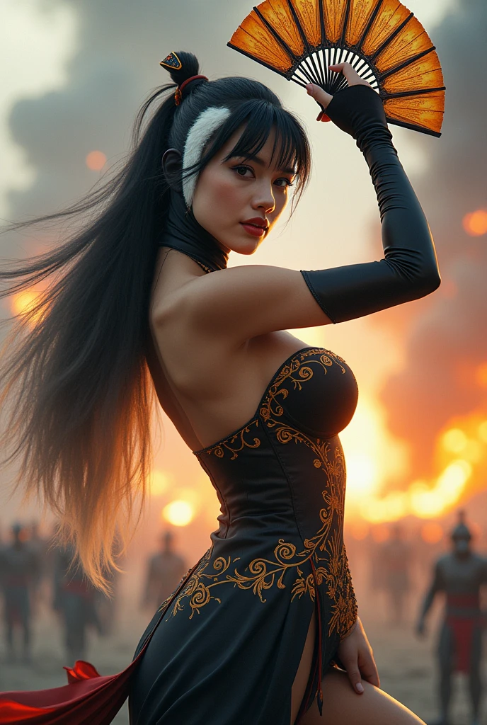 Penguin woman, war fan,war,sensual dress