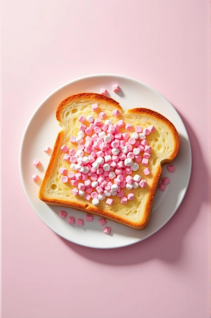 Toast with pink and white sprinkles