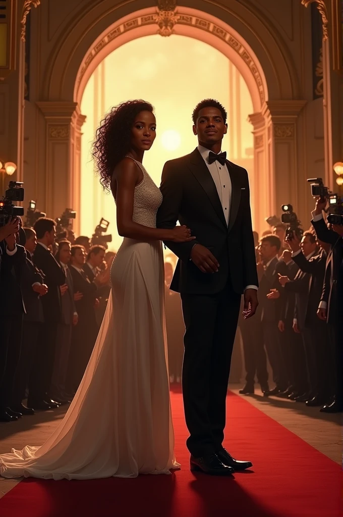 Michael Jackson and whitney houston,at the entrance of a ceremony, 