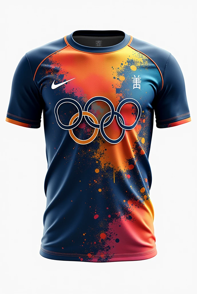 A design for a shirt for a camp inspired in the olympics, the name of the camp is PODIUM, it should be Aesthetic