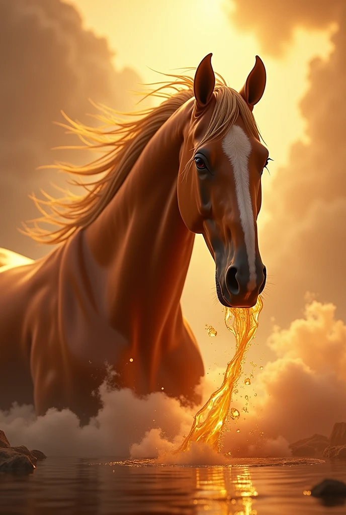 Horse drinking the nectar of the gods and be a rum