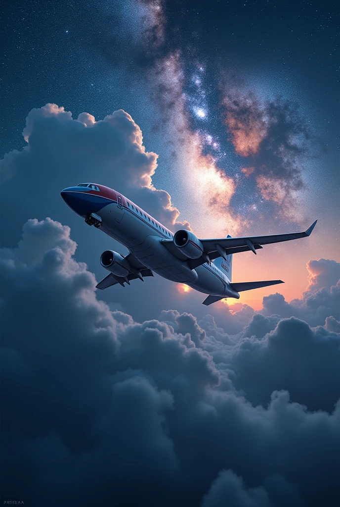 A train-shaped spaceship heads towards the galaxy,Hope emerges from the clouds,Cool, Sci-fi look,(SF的な流線形のbeautiful機体:2.0),(The background is the universe and the Milky Way:1.6),masterpiece,Highest quality,Ultra-high resolution,(Very detailed),8k,Realistic,Best aesthetics,beautiful,(dynamic,Big impact,Shot from underneath an airplane:1.2)