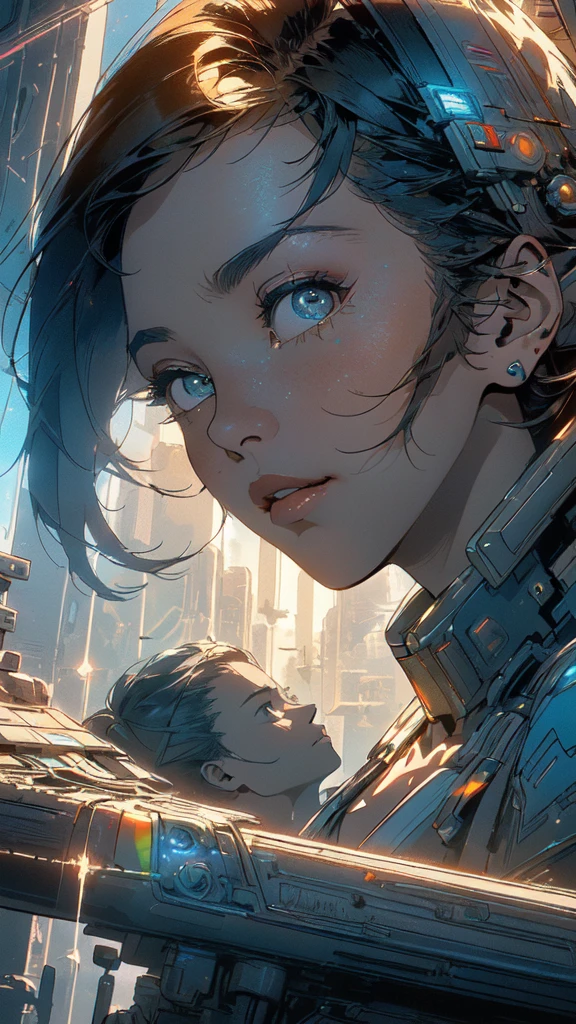 (((masterpiece, highest quality))),(((solo:1.2))),(((1girl:1.2))),32k wallpaper, very detailed, poster, vintage science fiction,(((((geometric cinematic movie poster))))), ((((bauhaus)))),(((abstract))),((((mid century modern)))),(((((portfolio))))),(((((Close-up))))),(((((bust up))))),((((more various angle)))),(((highlight))),(((complete. detailed face))),(((Extremely talented))),(((most complecated machine))),(((Overall colorfully))),((((((Absolutely simple background)))))),(((((detailed futuristic machine))))),(((Cleavage))),(((marvel super heroes))),(((rainbow color scheme))),(((Very detailed UI))),(((So many meters))),(((Perpetual Motion Machine)))