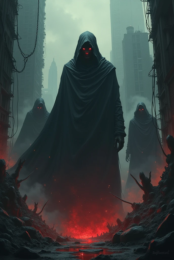 Wicked society written and with evil look generate a cover photo