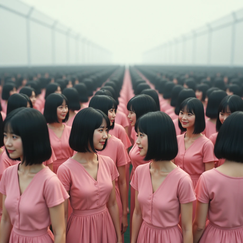 (((((Japanese Clone girls=Myself)))))), (((Best Super High quality Myself Clone girls Raw Photography Art))), (16K, Highest quality, Ultra-high resolution, RAW Photos), (((It's so unrealistic., With unparalleled depiction, With an unfathomable sight, An unprecedented and shocking worldview, Clone girls in a world of mass reproduction, Ultra-realistic))), (((Japanese, woman, 20yo, Saito-Asuka))), (Small face, ((Thick black hair, Semi-long hair))), ((V-neck short-sleeve dress)), (((((Very detailed美しい女体, Accurate body structure, Very detailed完璧な, Super busty body with very large breasts, Clearly emphasizes cleavage))))), (((Dark Eyes, Mature face, Cute Smile, A gentle gaze))), (((Her happy and smiling expression is so cute))), ((((((((Very detailed分身増殖描写, ((1girl→Myself cloning→1,000,000,000,000,000,000,000,000,000,000,000,000,000,000,000,000,000,000,000,000Myself Clone girls)))))))))), ((((((((Very detailed, The precise depiction of the proliferation of Myself Clone girls, ((With the perfectly identical bodies of Myself clone girls, With the exact same face as the Myself clone girls, With the exact same hairstyle as the Myself clone girls, In the exact same clothes as the girls who are my clones, Perfectly the same height as the Myself clone girls, Super big breasts, just like the Myself clone girls)))))))))), (((Myself clone girls only))), (((Multiple pairs, Very detailed depiction, (Myself clone girls hug each other, Myself clone girls assemble, Fun conversations with fellow Myself clone girls, A fun conversation between Myself clone girls, Myself clone girls holding hands, Walking with lots of Myself clone girls, turn around, look at me, The approaching crowd of Myself)))), (((Everyone looks at the camera))), (((Unbelievably crowded, Transcendent Myself clone girls intimately, Countless Myself clone girls surround you in 360 degrees))), (Bright, soft sunlight), (((Very wide field of view, Very detailed, Detailed ultra-perspective depiction with clear depth, super wide view))), (((((A place where multiple Myself armies join together))))), (((Very photographic and detailed depiction, Myself clone girls will multiply infinitely and fill the surroundings from one side to the horizon with their bodies tightly packed together without any gaps., A scene of endless Myself clone girls, giving a happy vibe.))), (Focus on the average value of the image)