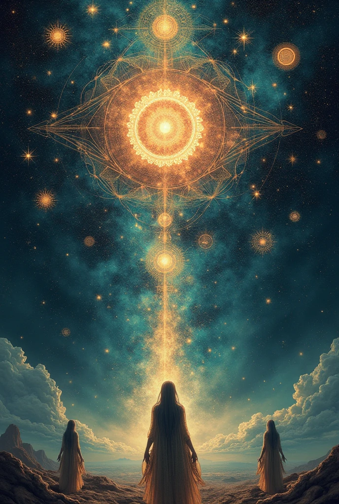 Create a 4k wallpaper for my android smartphone in Indian and gothic combined style on abstract surreal extraterrestrial phenomena with spiritual metaphors
