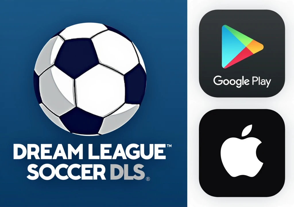 I would like you to create original logos for Dream League Soccer (DLS), Google Play Store, and Apple."