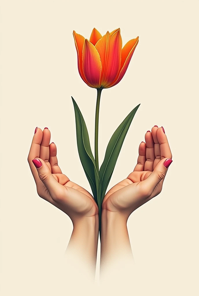 Two hands and a tulip for tattoo