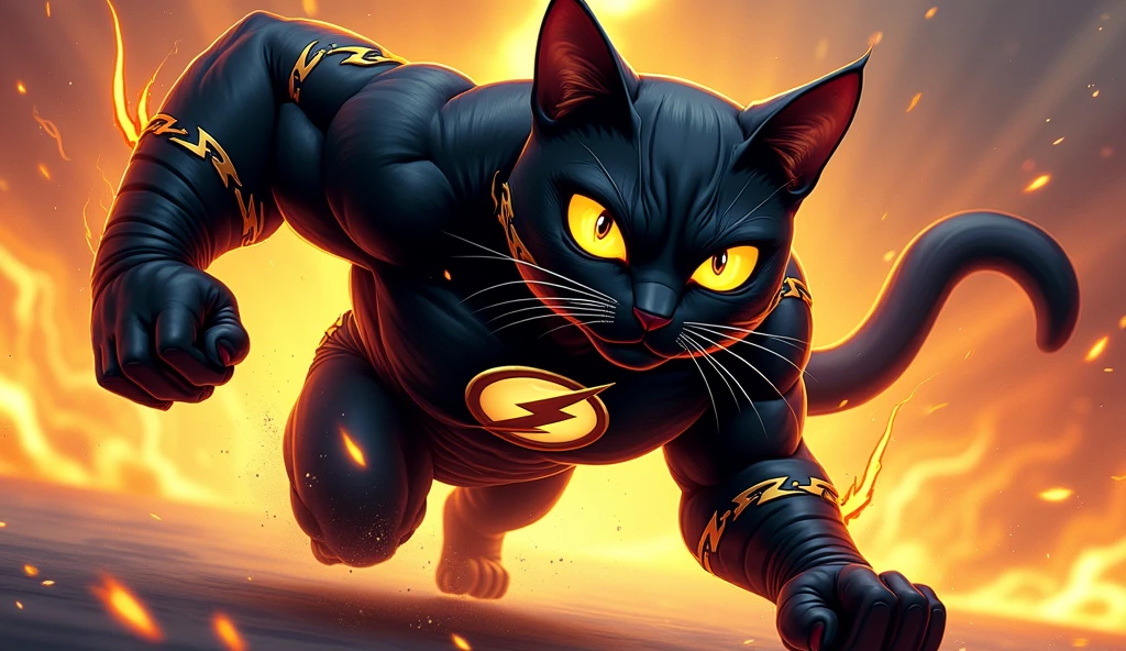 The flash is a burly black cat version 
