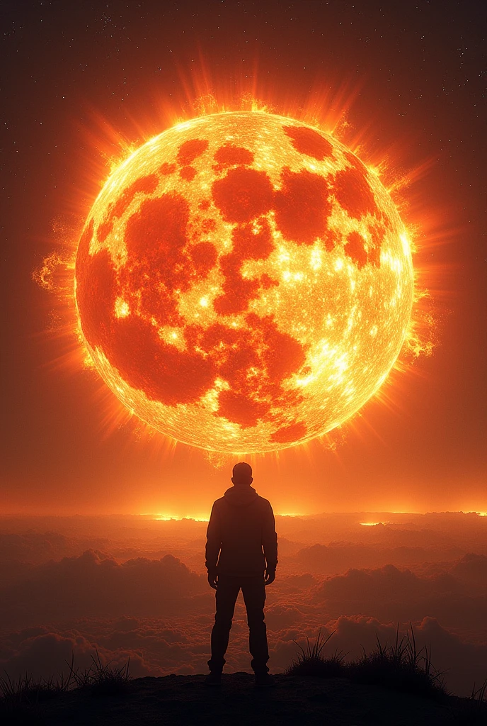 exploding sun seen from earth