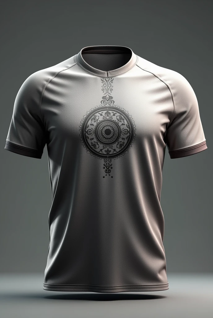 Create a jersey based on the latest design and colour in standard looking with kathakali design as a shade no need of complete art in the jersey only a shade in the middle