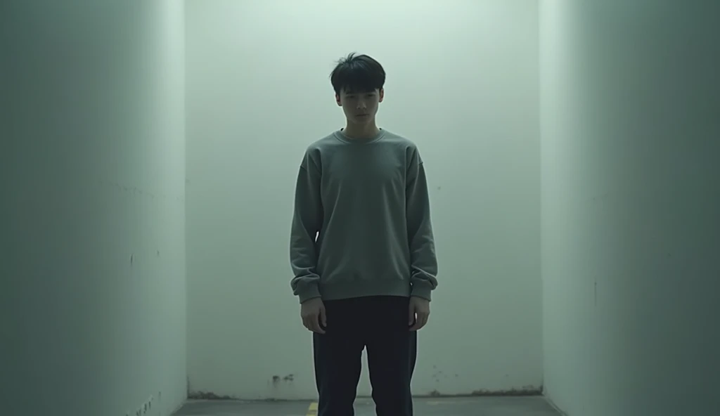 A boy age 30 and stand look camera zoom angle front half body no face