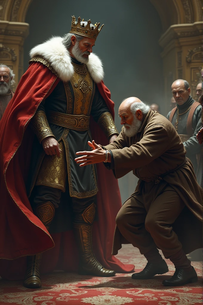 There comes the prince of princes and then sweeps the old man away from there. The old man curses that one day you will realize your mistake and there will be no one by your side on that day