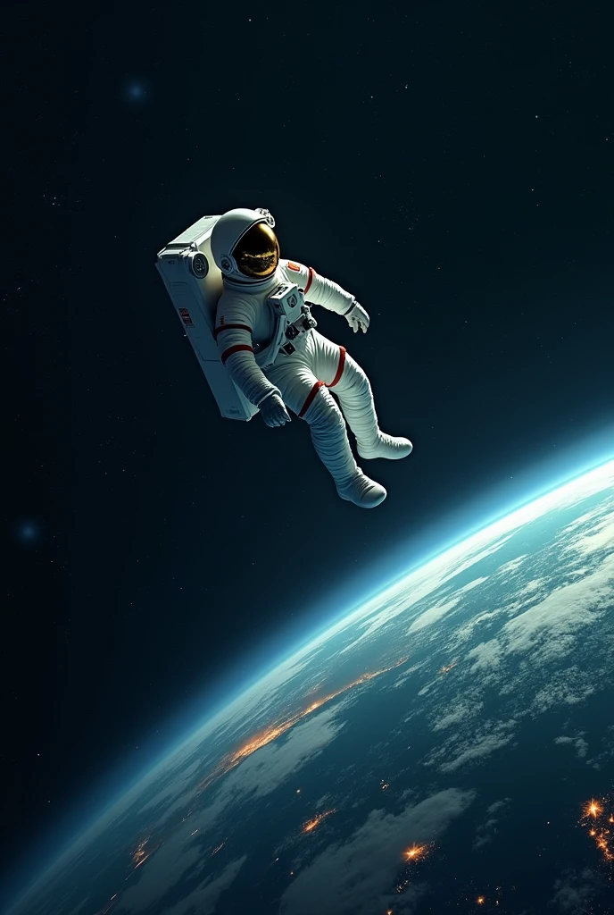 astronaut looking at earth from space