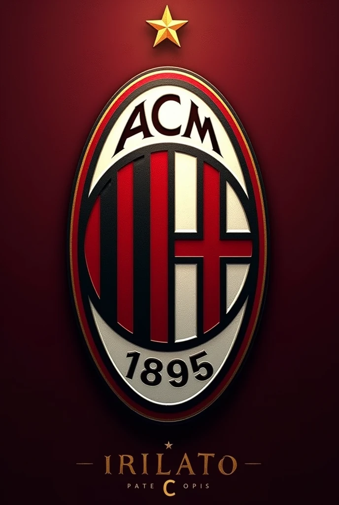 emblem of a football team similar to Milan with wine colors,gold and white with the name LARGADOS FC