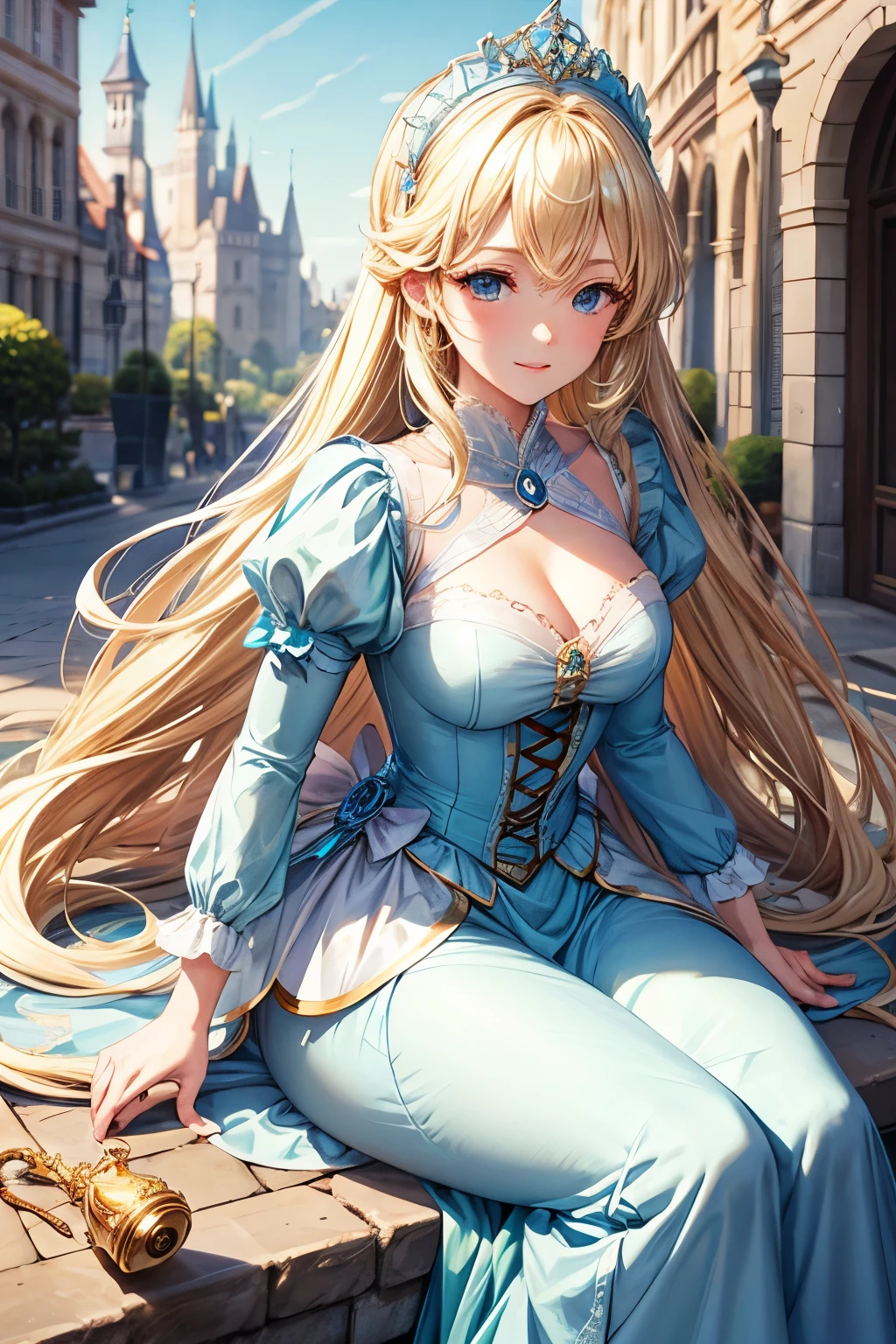 Cinderella 1, Blonde, Very long hair, accessories,
