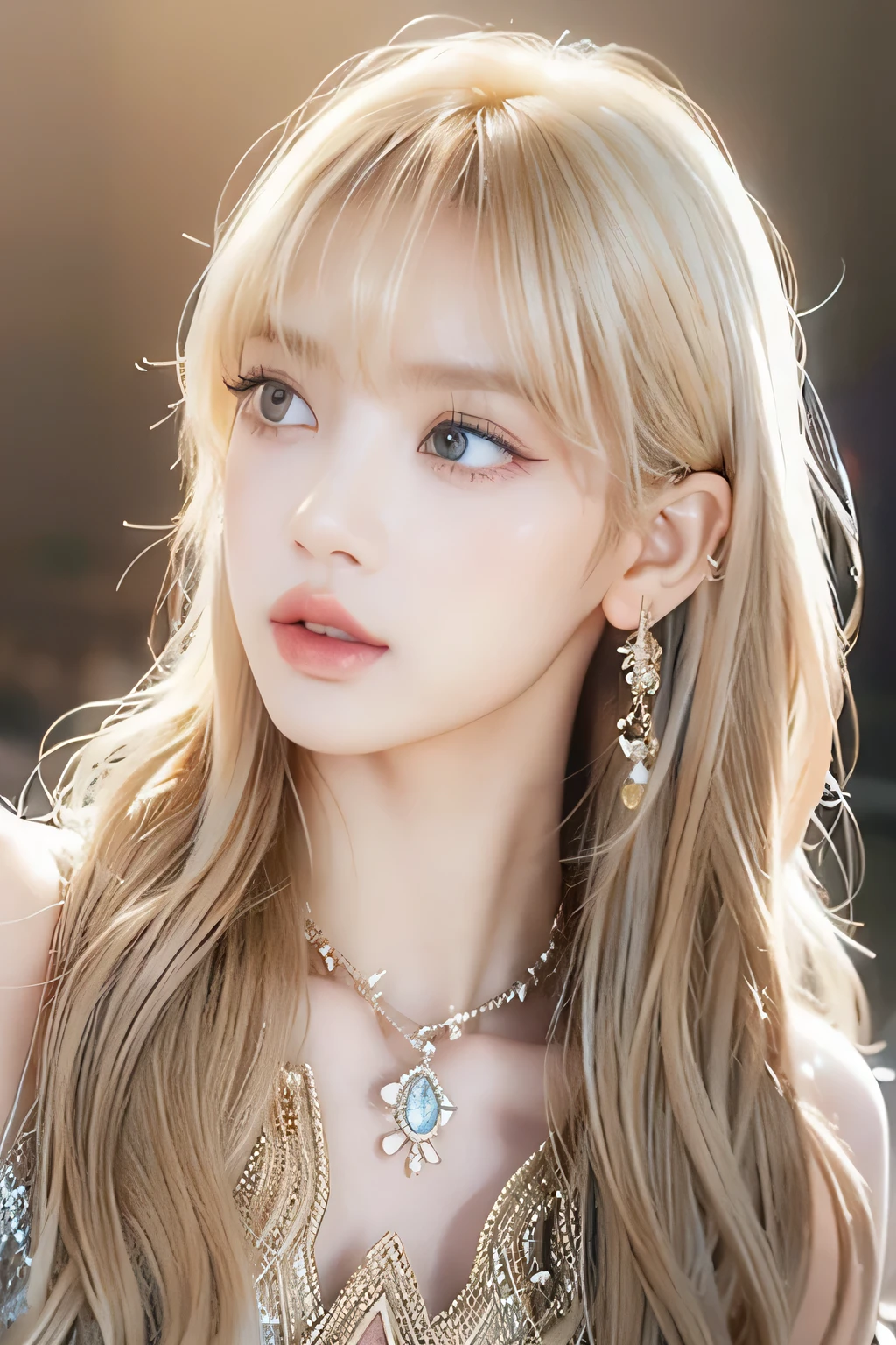 lalisa, golden dress, fairycore, long blonde hair, beautiful detailed eyes, beautiful detailed lips, extremely detailed face, longeyelashes, elegant pose, dramatic lighting, cinematic, chiaroscuro, dramatic shadows, golden hour, atmospheric, photorealistic, 8k, best quality, masterpiece, meadow background, glow, magical