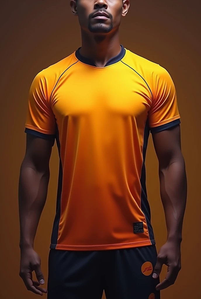 Saffron colour eSports jersy
Add brown colour fade 