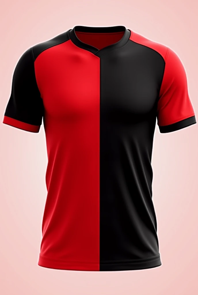 Create a jersey with red and black colour in standard looking