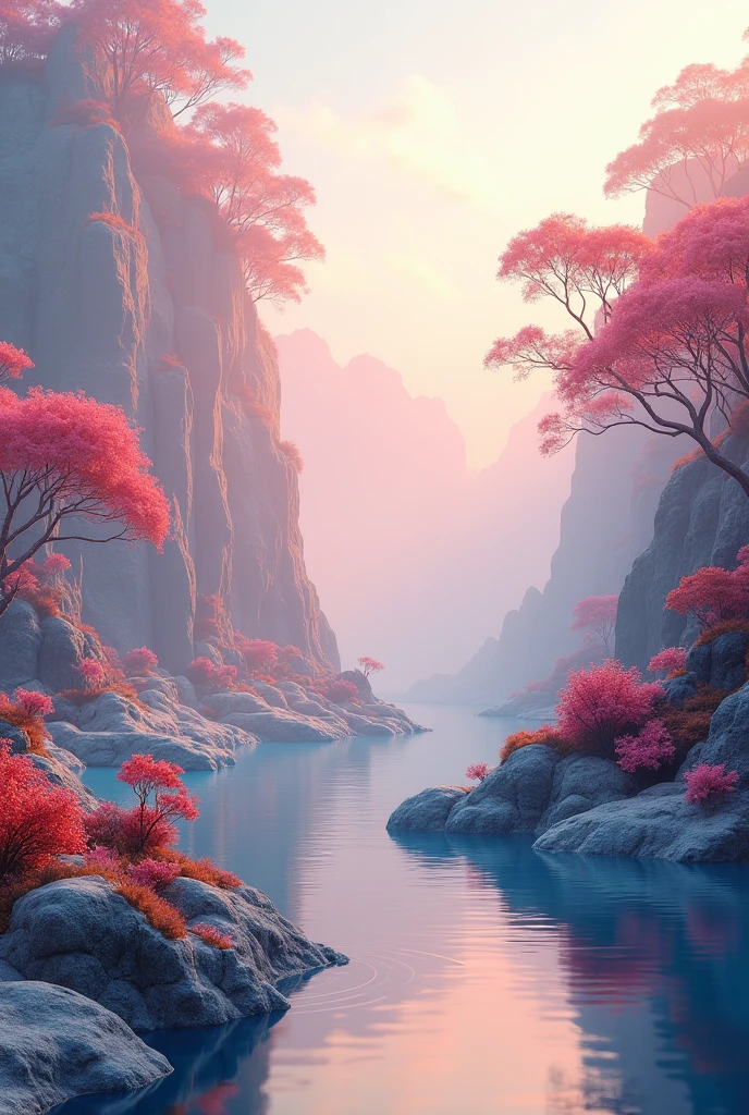 Create a 4k photorealistic wallpaper for android smartphone on abstract nature photography with a beautiful background