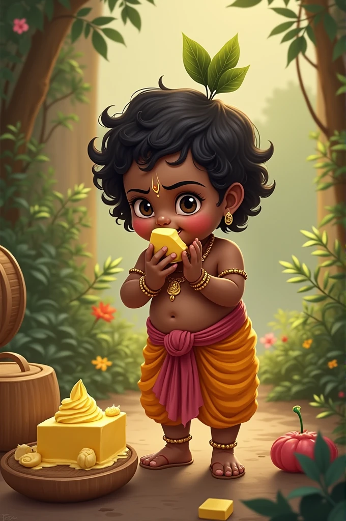 Bal Krishna eating butter 