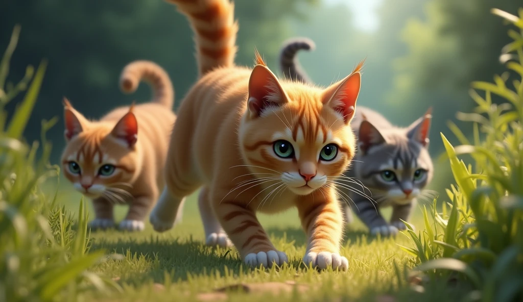 Cats concentrate on hunting