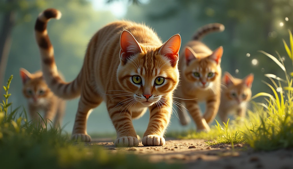 Cats concentrate on hunting