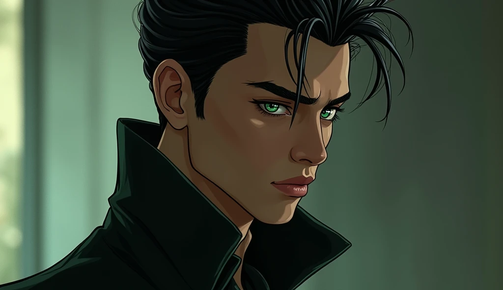 Viper is a young man in his late teens with an alluring and intense presence. He has a tall, athletic build, with sharp, striking features. His eyes are a deep, penetrating color, possibly green or gold, reflecting his dangerous nature. His hair is dark and sleek, styled in a way that complements his enigmatic personality. He often wears clothes that are stylish but understated, adding to his mysterious aura. His overall appearance is both captivating and intimidating, making it hard for others to look away from him.