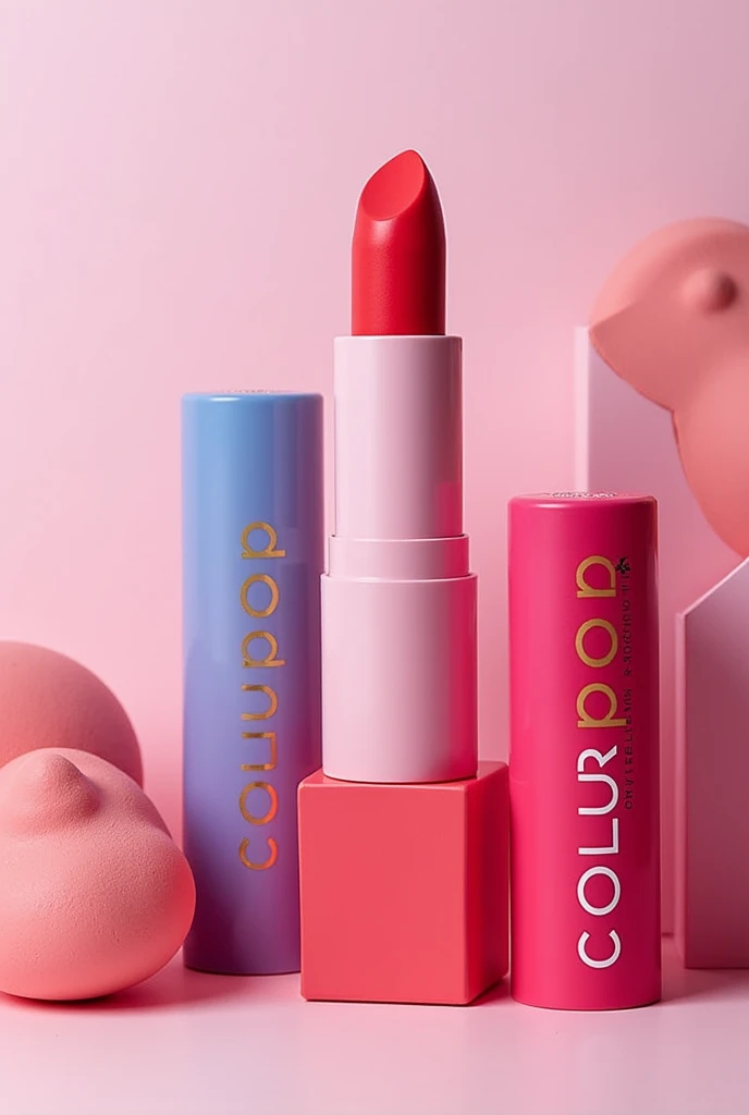 Lipstick product with the logo of colour pop that is the name of the brand and also generate logo with tagline pop your colour the product packaging should also be labelled with the same logo and tagline