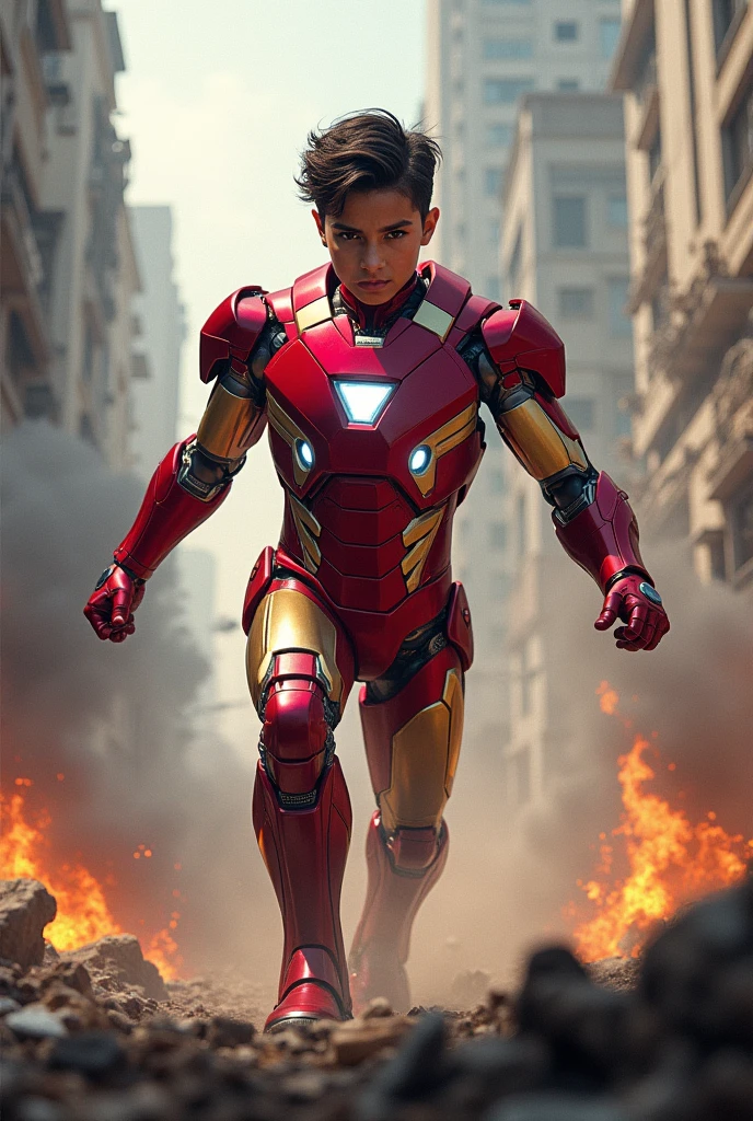 Indonesian teanage iron man in war