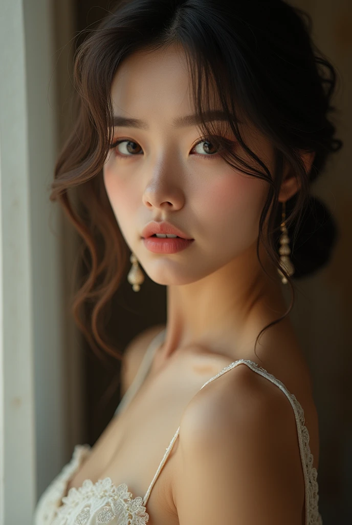 ((BEST quality,8k,Masterpiece:1.3)),upper body,,Sharp focus:1.2,Beautiful Woman with perfect figure,higly detailed facial and skin teksture,Detail eyes,double eyelids,interior view,ferpect lightning,