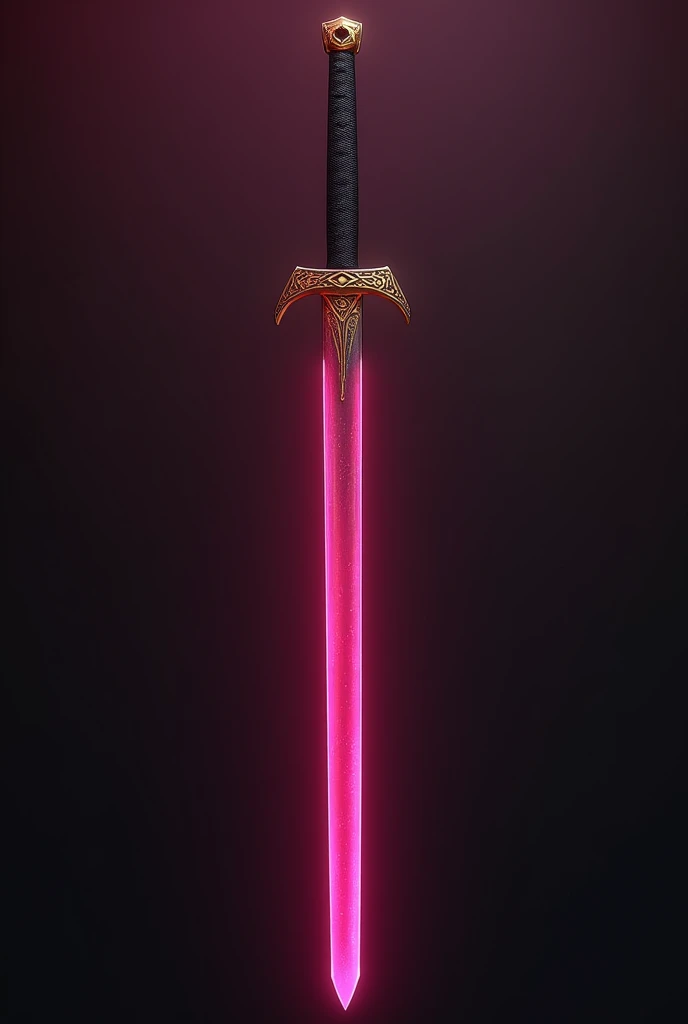 Pink blade katana, golden triangular guard and black grip