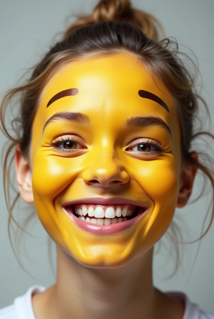 Real person's face but looks like this emoji 🙂