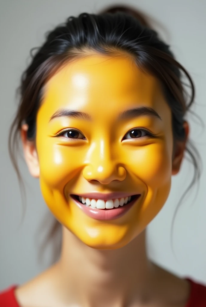 Real person&#39;s face but looks like this emoji 🙂