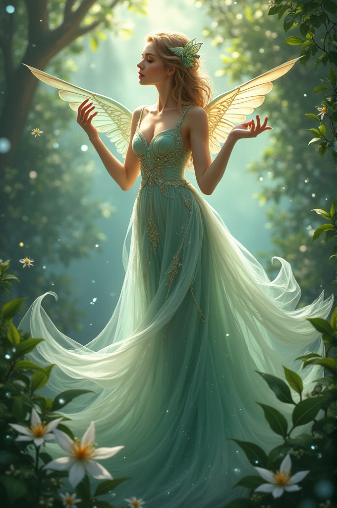 Lady humming bird in swimming dress