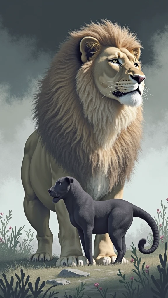 creates image with lioness next to it