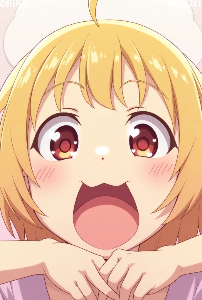 Hearts in eyes, Ahegao, anime, High resolution, Blonde,