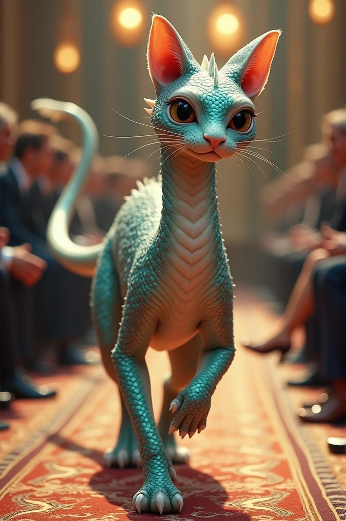 Dragon in cat walking show walk