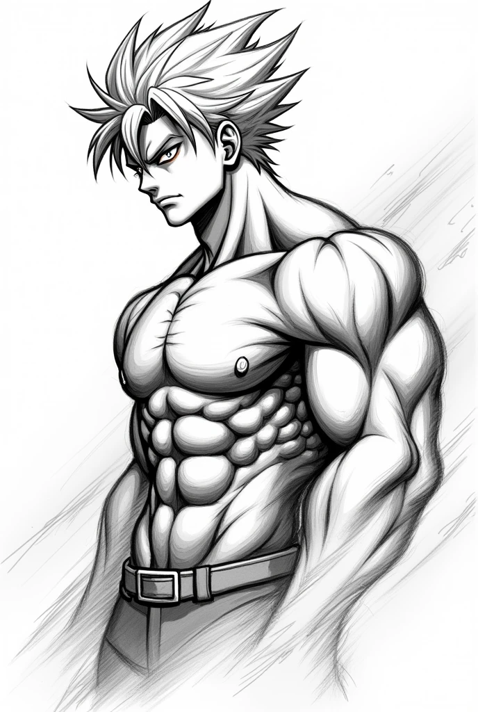 Sketch of an anime character to draw, masculine